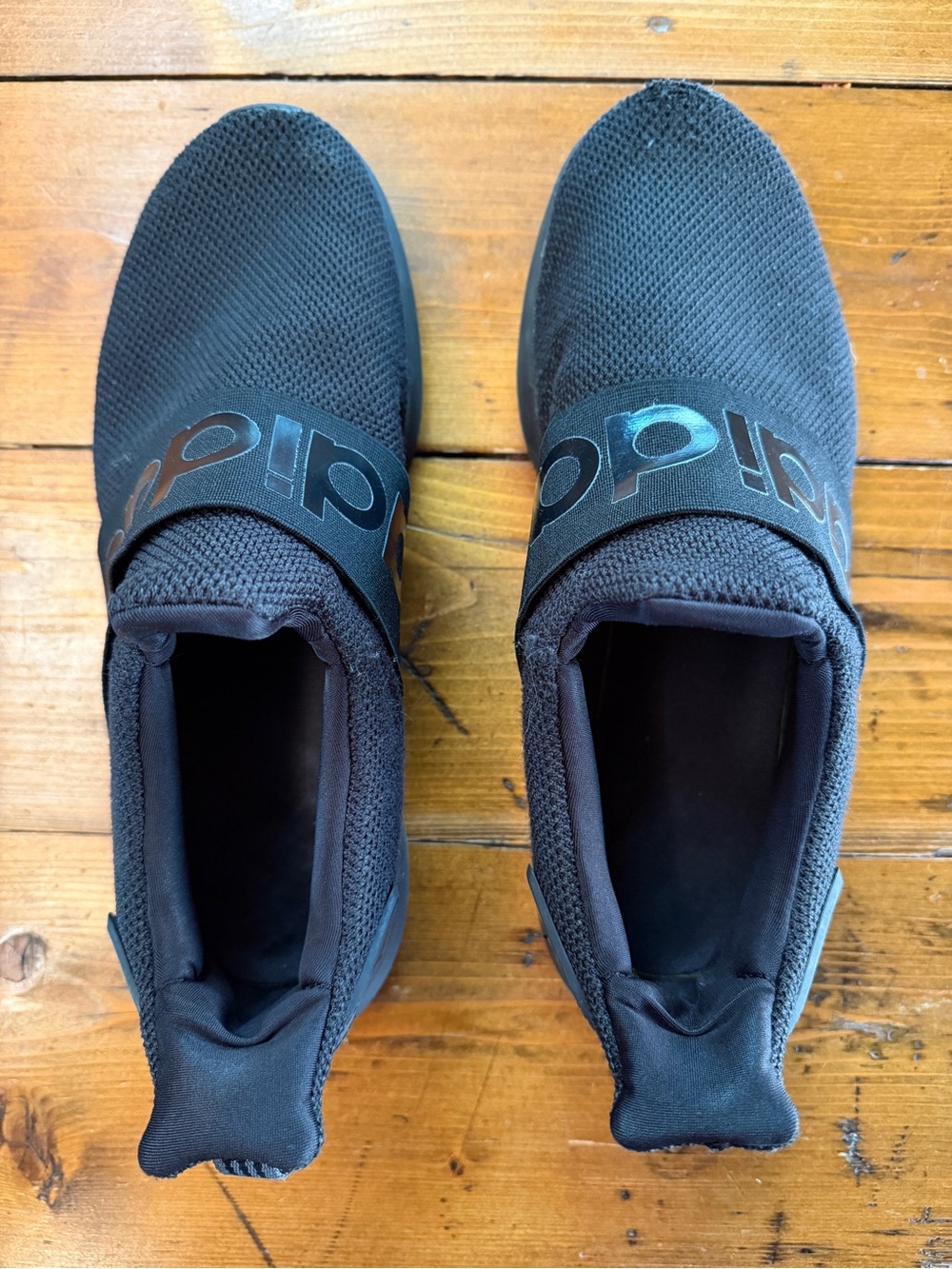 adidas womens Black Slip-On Athletic Shoes with Elastic Strap